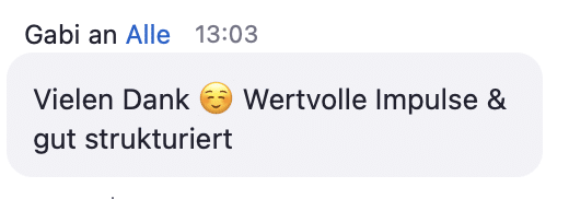 Feedback zum Workshop 2501 - 2