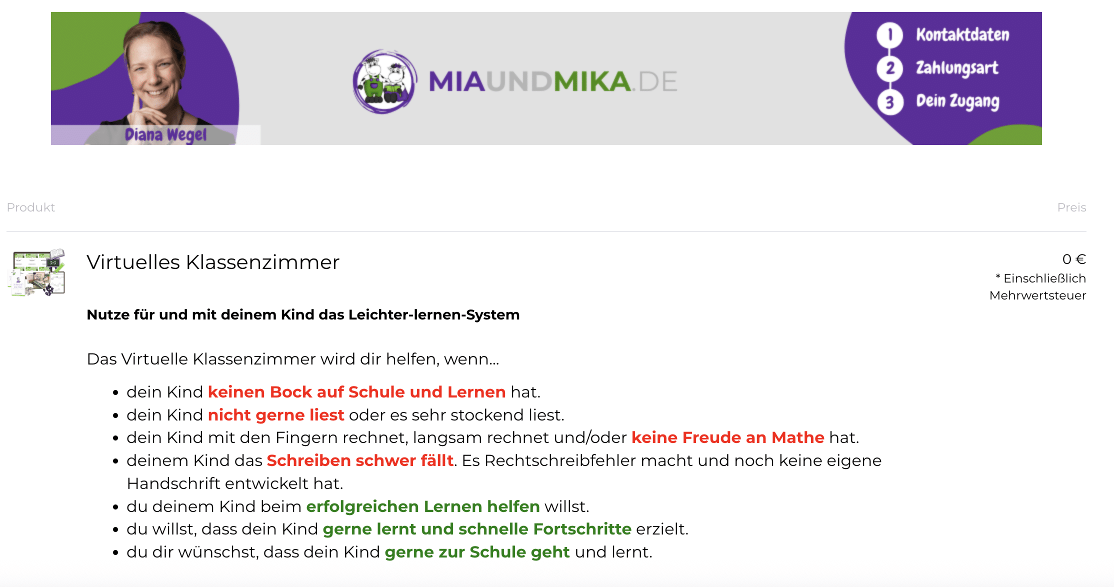 Bild vom Bestellforrmular Digistore