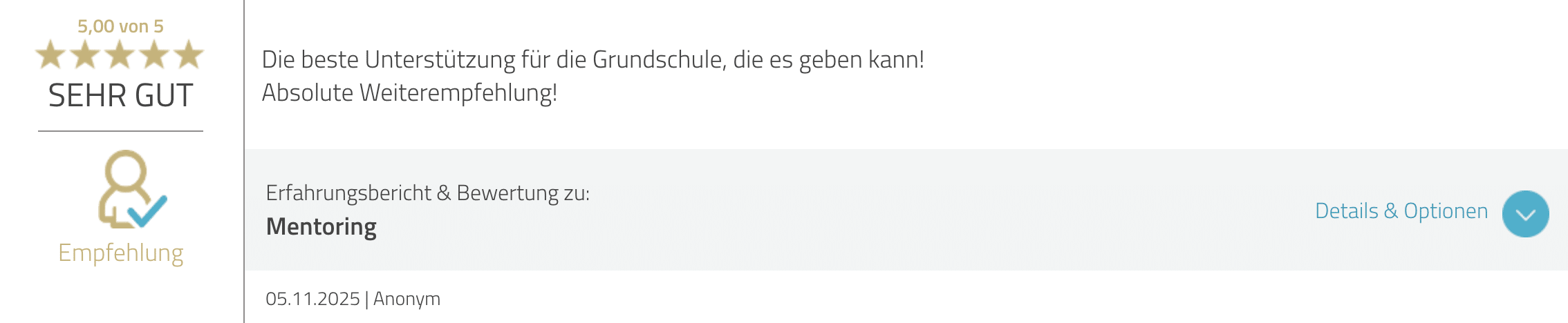 Text von Bewertung von Diana Wegel bei Proven Expert