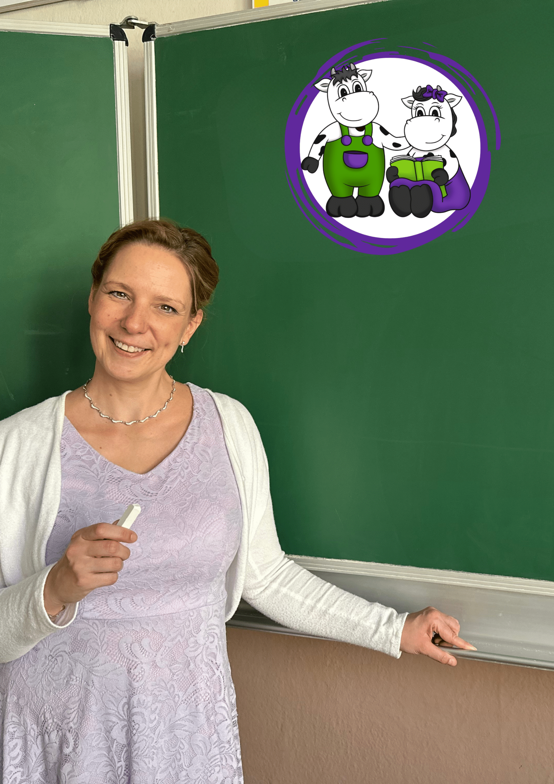Diana Wegel mit Mia und Mika Bild von Diana Wegel in der Schule