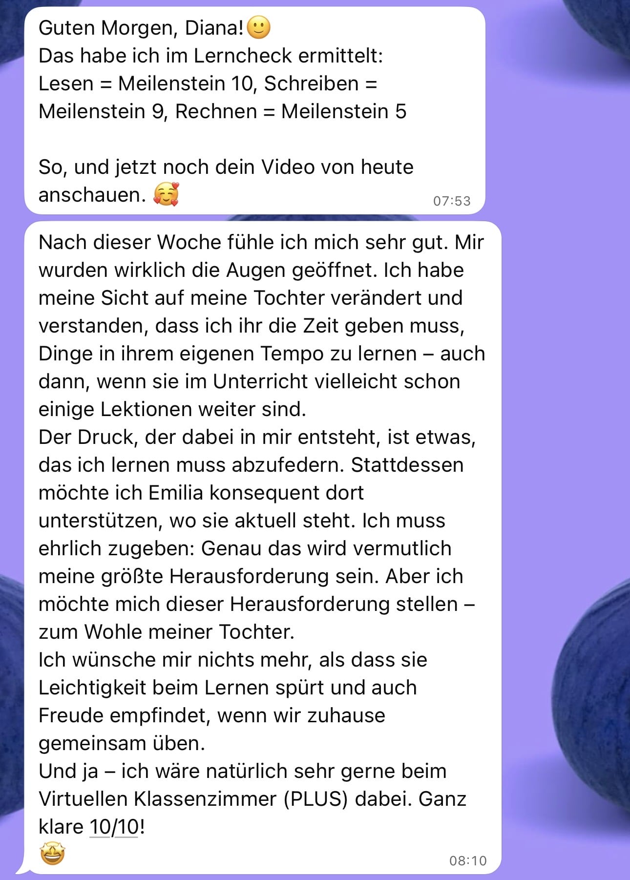 Screenshot Bild vom Feedback