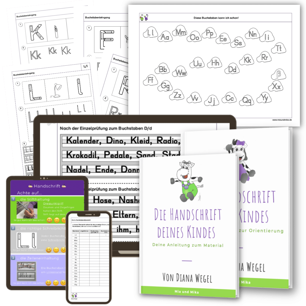  Buchstaben schreiben lernen - kostenloses Übungspaket Illustration 