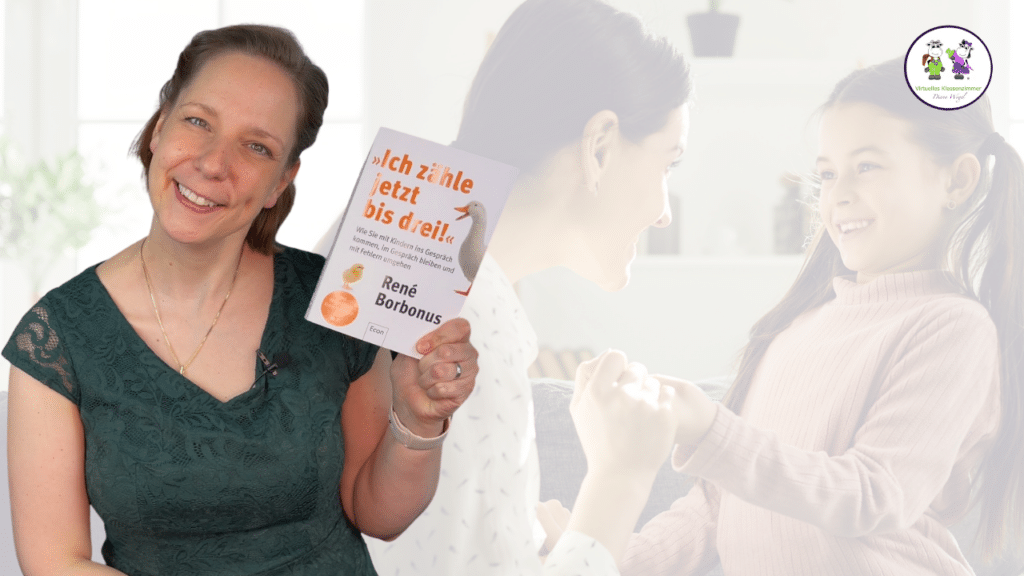 Bild von Diana Wegel, die das Buch "Ich zähle jetzt bis drei" von Rene Borbonus in den Händen hält